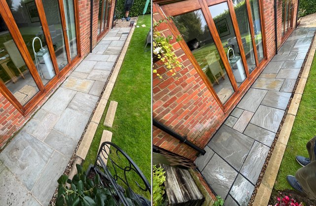 Pressure Washing Before and after by Trident Camberley